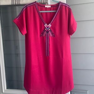 Pink with Aztec print dress
